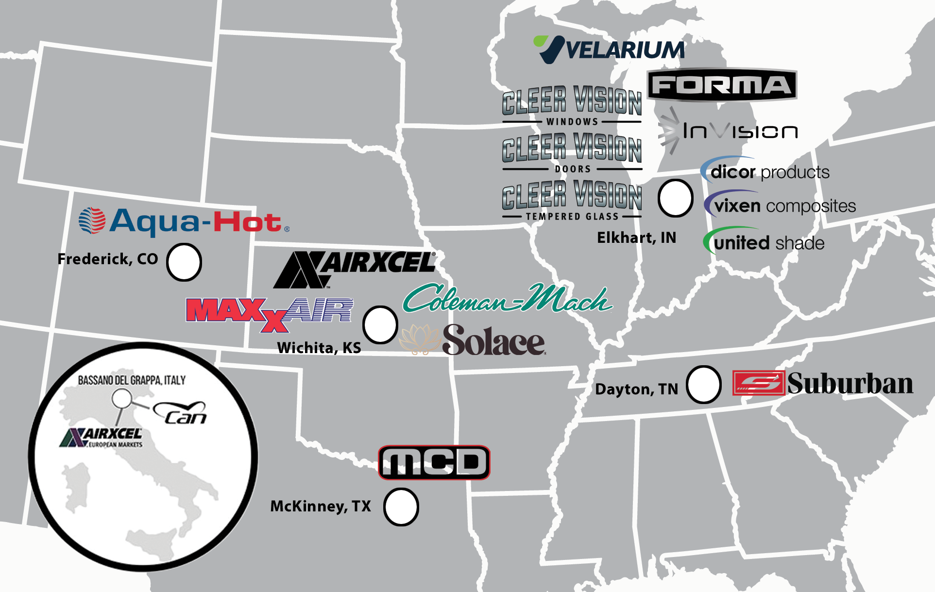 Airxcel Brand Map